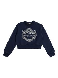 Детская толстовка Versace Kids, украшенная кристаллами, синий