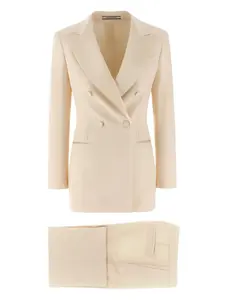 Двубортный костюм Clarita Tagliatore, нейтральный