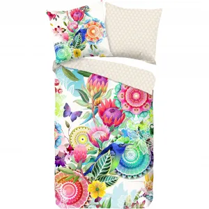 Модное двустороннее постельное белье «Шахматы», мако-сатин, 135х200, молния, двусторонний вид, мандала, разноцветный, белый Hip