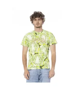 Мужская футболка с фантазийным принтом зеленого цвета Cavalli Class, зеленый