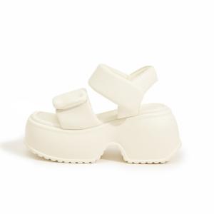 Milan love song Сандалии на ремешках 7 см женские черные экрю, цвет Ecru