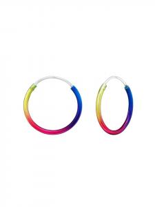 Bungsa Серьги-кольца серебристого, желтого, розового и синего цвета