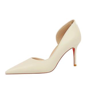 YAFEI XUANYU Стройные каблуки на шпильке 7,5 см женские экрю, цвет Ecru