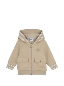 Куртка с капюшоном и карманами Boss Kidswear, бежевый