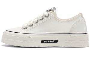 ST&SAT Женские скейтерские кроссовки на низком ходу 4 см экрю, цвет Ecru