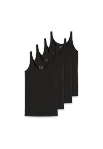 Майка-Топ комплект из 4-х штук - одинарный трикотаж серия 95/5 уни Schiesser, черный