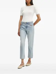 Футболка в рубчик с круглым вырезом A.L.C., белый