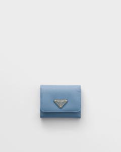 Небольшой кошелек из сафьяновой кожи Prada, астрально-синий