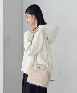 Бостонская сумка с двусторонним искусственным мехом