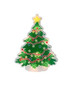 12,5-Дюймовое голографическое украшение на окно в виде силуэта рождественской елки Northlight, red