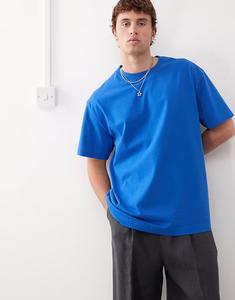 Футболка свободного покроя Weekday синего цвета