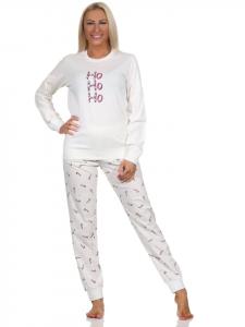 NORMANN Рождественская пижама с длинными рукавами и манжетами - 88726 кремового цвета
