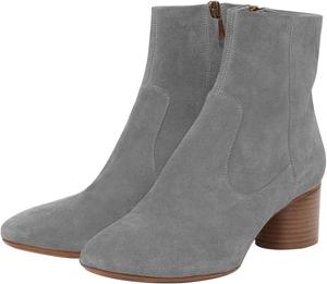 Женские удобные ботильоны YDN с круглым носком, средней широкой колодкой, на стойком каблуке, с классической молнией, для офиса, размеры 4-15 US, Grey
