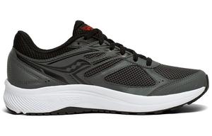 Кроссовки Saucony Cohesion 14 с амортизацией, противоскользящие и износостойкие, мужские, серо-черные, стандартная колодка M