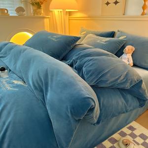 Antarctic Комплект постельного белья из 8 предметов (1.8 м), двусторонний вельвет, цвет Feather - Royal Blue, вес одеяла 3 кг