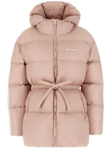 Пуховик с капюшоном и кулиской PALM ANGELS, розовый