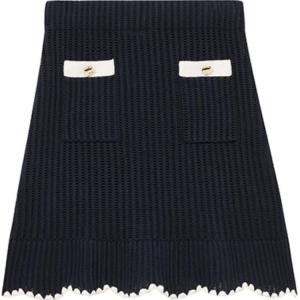 Self-Portrait Вязаная крючком Мини-юбка Self-Portrait, Темно-синий