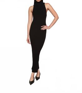 Черное платье-свитер с рукавами-резинкой из кашемира Enza Costa