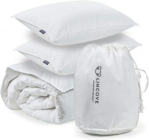 Lincove Пуховое одеяло Lincove и комплект постельного белья White