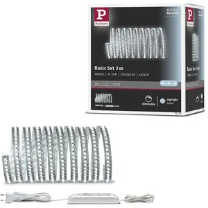 Светодиодная лента MaxLED 1000 Базовый набор 3м дневной белый 35Вт 1100лм/м 6500K, 1 шт., базовый набор, не покрытая Paulmann, серебристый