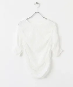 Футболка с коротким рукавом и кружевом Kbf, цвет Off