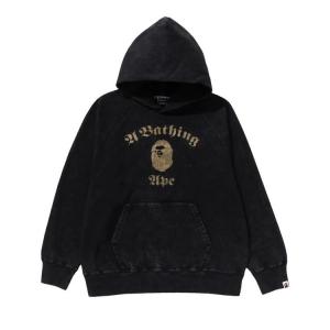 Худи BAPE A Bathing Ape Overdye Pullover Relaxed Fit Hoodie, Black