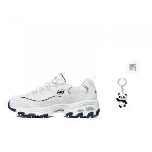 Skechers D'LITES 10 Кроссовки с низким верхом и массивной подошвой для женщин, белые с синим