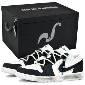 Jordan Кроссовки Air 1 легкие низкие винтажные баскетбольные мужские черно-белые уличный стиль дождевой подарочный набор 3, цвет Streetwear Rain Gift Box 3