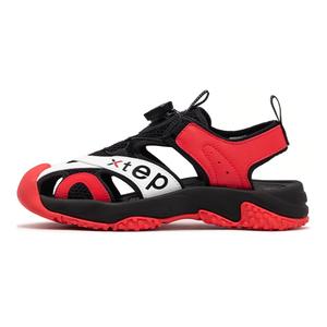 Скользоустойчивые и дышащие детские сандалии Black Red White Teenagers XTEP, Black/Top Scholar Red