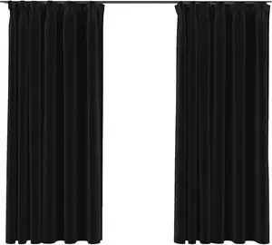 Плотные шторы с крючками, под лен, 2 шт., 140x175 см vidaXL