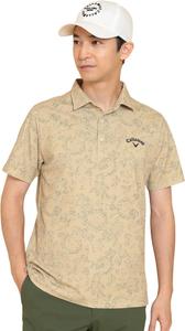 Мужская поло-рубашка Callaway C24234106 с коротким рукавом (в горошек, впитывающая влагу, быстросохнущая), для гольфа, бежевый
