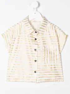 Укороченная рубашка в полоску Andorine, белый