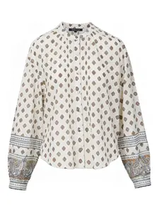 Блузка с принтом пейсли Veronica Beard, белый