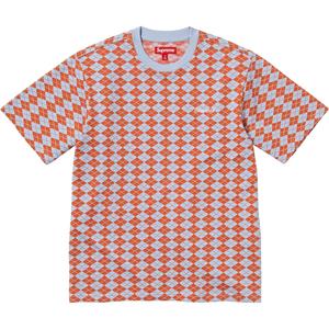 Топ с коротким рукавом из алмазного жаккарда Supreme, синий