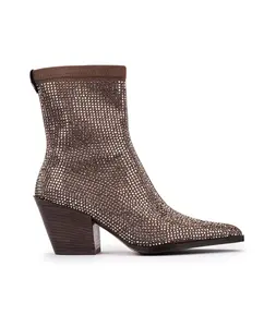 Женские ботильоны на каблуке из ткани с блестками Pedro Miralles, светло-коричневый