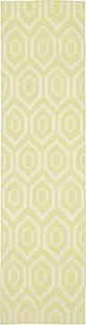 Ковер-дорожка SAFAVIEH, 77 x 366 см, Dhurries Collection Green / Ivory DHU556A ручной работы плоского плетения из премиальной шерсти