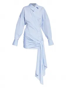 Мини-платье в полоску с узлом The Attico, синий