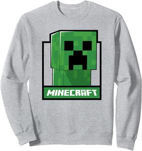 Толстовка с постером «Крипер в коробке» из Minecraft, серая