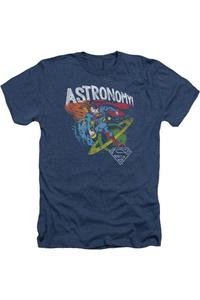 Футболка / футболка DC Comics Astronomy для взрослых Heather Gildan, темно-синий