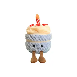 Поющая кукла Торт на день рождения плюшевая кукла высота 28см YOUYOUGUNANA, синий