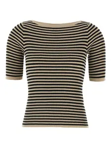 Полосатая футболка в рубчик MAX MARA, нейтральный