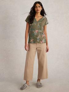 Футболка nelly birds White Stuff, зеленый/разноцветный