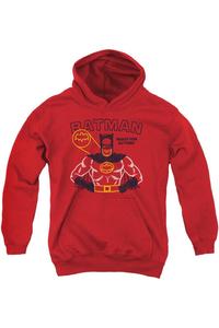 Батмен в действии, худи для детей Gildan, красный