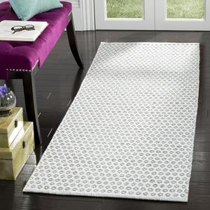 Ковер-дорожка SAFAVIEH, 69 x 214 см, Montauk Collection, Slate & Ivory, ручной работы из хлопка, идеально подходит для помещений с высокой проходимостью в гостиной, спальне (MTK616M)