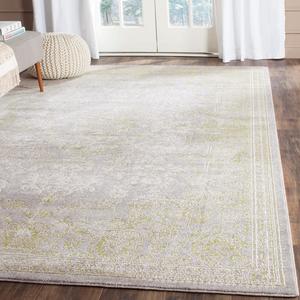 Ковер SAFAVIEH, 155 x 232 см, Passion Collection, Grey & Green, винтажный дистресс-дизайн, без линьки и простой в уходе, идеален для помещений с высокой проходимостью в гостиной, спальне (PAS402D)