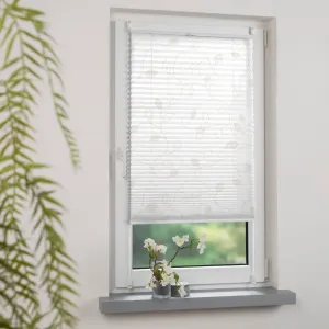 Плиссе Ranke защита от света без сверления, натяжное, простая установка, с принтом, непрозрачное Garesa, Weiß-creme + weiß + weiß