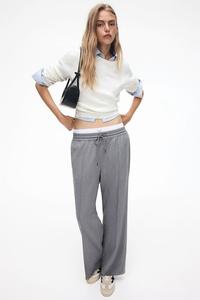 Брюки на завязках со стрелками H&M, серый