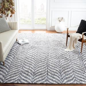 Ковер SAFAVIEH, 244 x 305 см, - коллекция Restoration Vintage - большой - Grey & Ivory, ручной работы из шерсти и вискозы, современный абстрактный дизайн, идеально для гостиной, спальни, офиса, столовой (RVT115F)