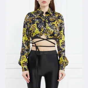 Укороченная блузка Versace, черный