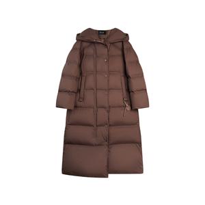 ELLE Пуховик женский Coffee с капюшоном, утепленный